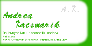 andrea kacsmarik business card